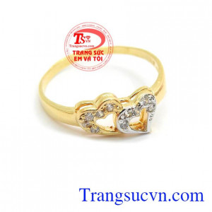 Nhẫn trái tim đôi là món quà ý nghĩa dành tặng bạn gái, bảo hành 6 tháng, giao hàng nhanh trên toàn quốc