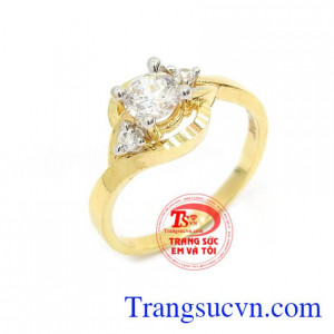 Nhẫn nữ đẹp thanh lịch là sản phẩm chạm khác 3D tinh tế, sản phẩm được đính đá sang trọng mang đến vẻ đẹp thanh lịch cho người đeo