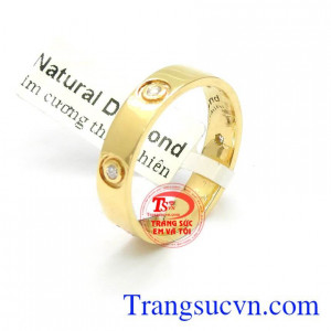 Nhẫn Nữ Kim Cương Vĩnh Cửu vàng 18k, Nhẫn nữ vàng tây đính kim cương thiên nhiên