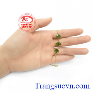 Lắc Chân Cẩm Thạch Vàng Tươi 