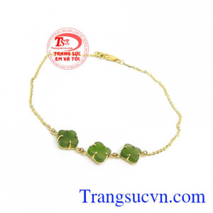 Lắc Chân Cẩm Thạch Vàng Tươi chế tác đẹp, chất lượng cao,