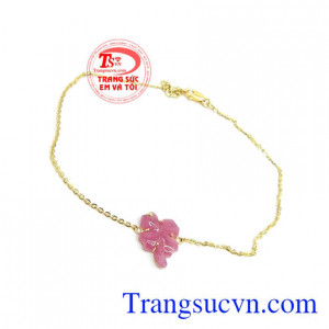 Lắc Chân Nữ Vàng Ruby vàng 10k sang trọng quý phái, kiểu dáng thiết kế mới lạ, độc đáo,