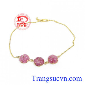 Lắc Chân Ruby Vàng Tây