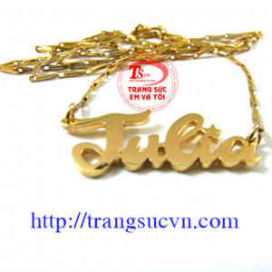 Dây chuyền chữ vàng 18k theo yêu cầu