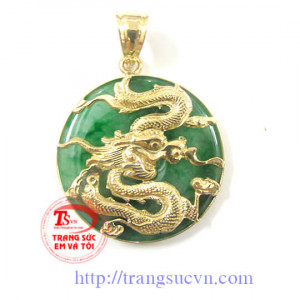 Mặt dây nam hình rồng vàng 14K