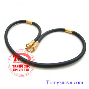 Dây chuyền cao su bọc vàng tây 14K rồng