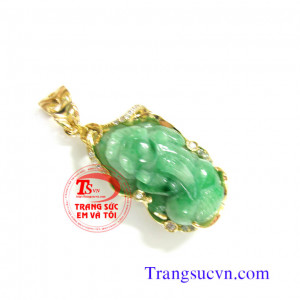 Tỳ hưu Jadeite bọc vàng 14k