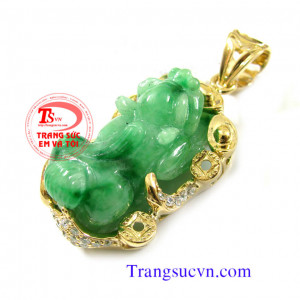 Vàng 14k bọc tỳ hưu cẩm thạchc