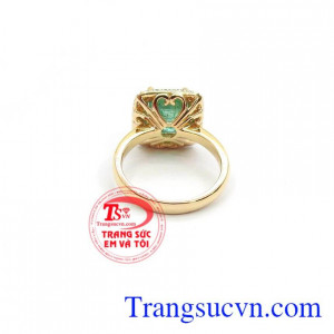 Nhẫn nữ gắn đá ngọc lục bảo