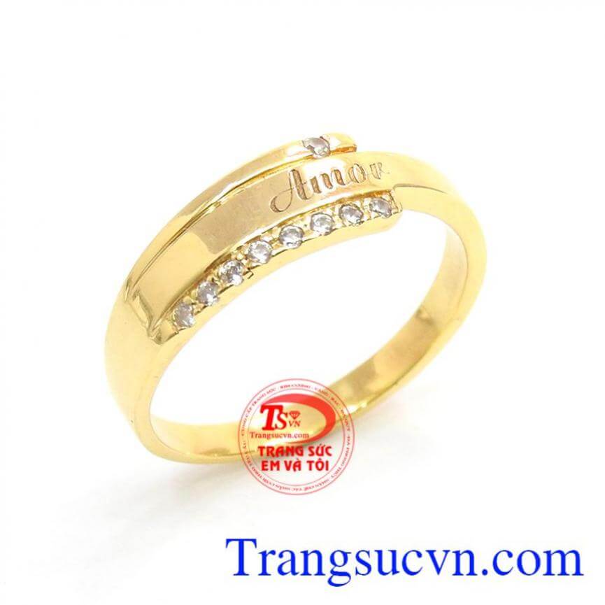 Nhẫn nữ Amor vàng tây 14k