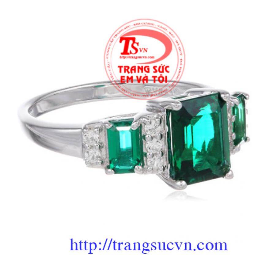 Nhẫn Emerald vàng trắng