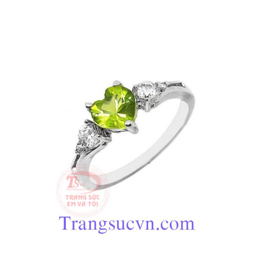 Nhẫn nữ trái tim peridot