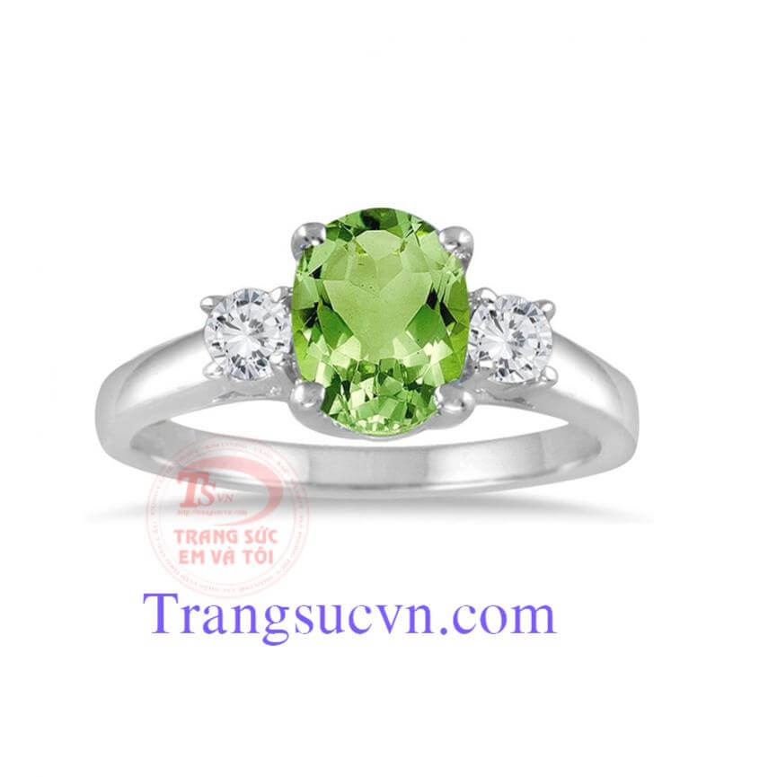 Nhẫn peridot và kim cương