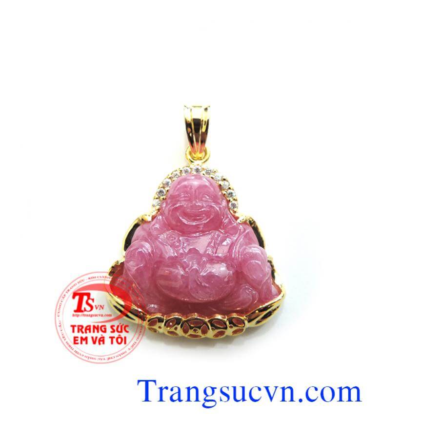 Mặt dây bọc vàng phật di lặc ruby