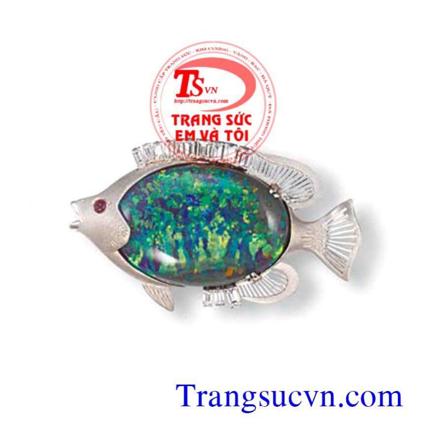 Mặt dây đá quý opal cá
