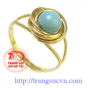 Nhẫn nữ đá xanh.