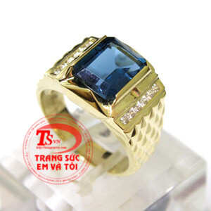 Nhẫn nam được làm từ vàng 14k (58,5 %Au) Nhẫn có giấy kiểm định Đá quý và  vàng. đảm bảo chất lượng