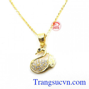 Mặt dây thiên nga vàng 10k