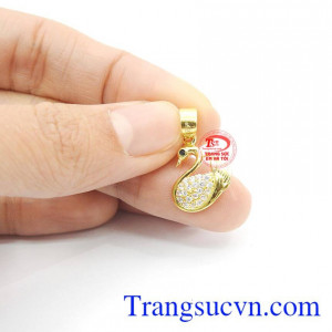 Thích hợp làm quà tặng cho người thân và bạn bè, Mặt dây thiên nga vàng 10k