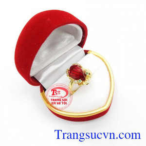 Nhẫn cóc ngậm tiền vàng mắt xanh