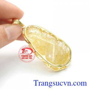 Mặt phật quan âm thạch anh tóc đẹp