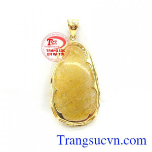 Mặt phật quan âm thạch anh tóc đẹp