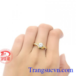 Nhẫn nữ kiêu kỳ vàng tây