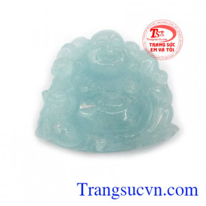 Mặt dây phật di lặc aquamarine