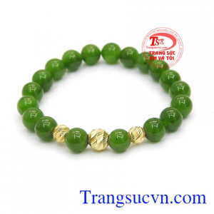 Chuỗi tay cẩm thạch gắn vàng