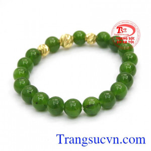 Chuỗi tay cẩm thạch gắn vàng