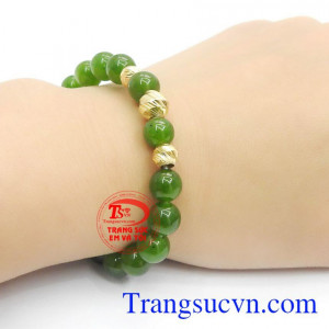Chuỗi tay cẩm thạch gắn vàng