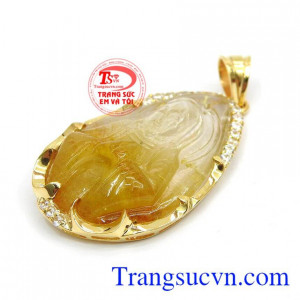 Mặt dây Đức mẹ cầu nguyện thạch anh