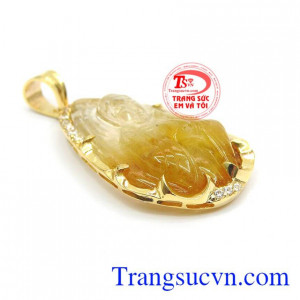 Mặt dây Đức mẹ cầu nguyện thạch anh