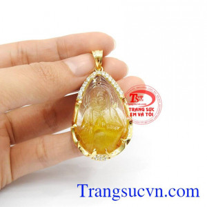 Mặt dây Đức mẹ cầu nguyện thạch anh