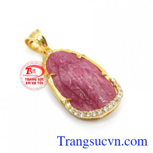 Mặt dây Đức mẹ cầu nguyện ruby