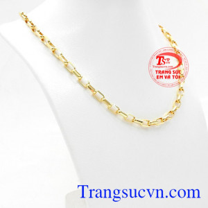 Dây chuyền vàng mắt chữ nhật size to