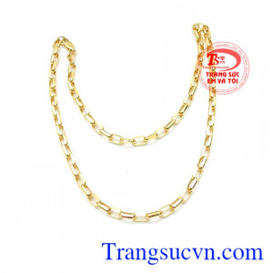 Dây chuyền vàng mắt chữ nhật size to