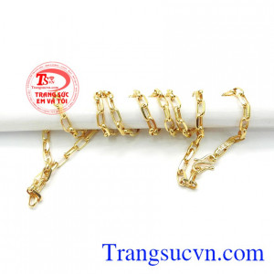 Dây chuyền vàng mắt chữ nhật size nhỏ