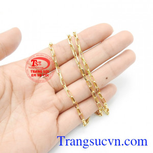 Dây chuyền vàng mắt chữ nhật size nhỏ