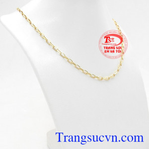 Dây chuyền vàng mắt chữ nhật size nhỏ