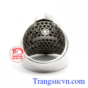 Nhẫn nam vàng trắng 18k cao cấp