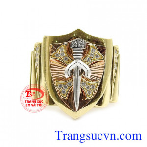 Nhẫn nam chiến binh vàng tây