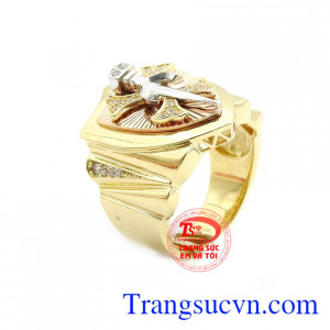 Nhẫn nam chiến binh vàng tây