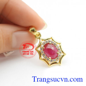 Mặt dây ruby mặt trời size to