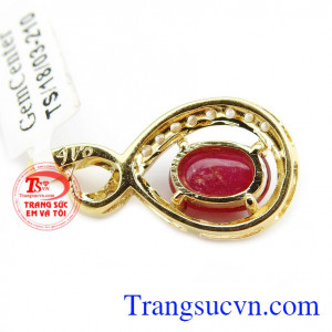 Mặt dây ruby thiên nhiên bình an
