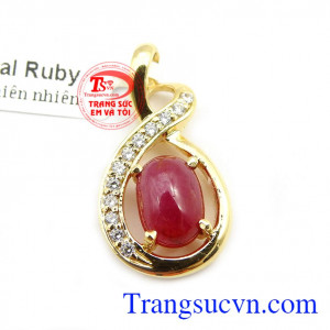 Mặt dây ruby thiên nhiên bình an