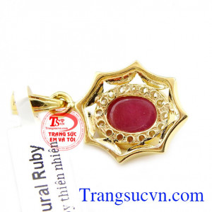 Mặt dây ruby mặt trời size nhỏ