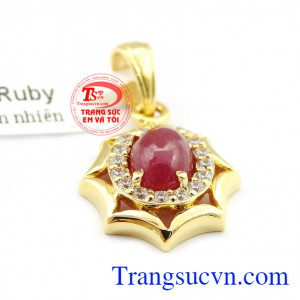 Mặt dây ruby mặt trời size nhỏ