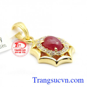 Mặt dây ruby mặt trời size nhỏ