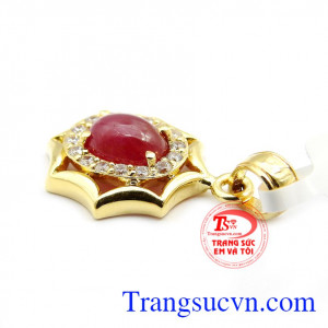 Mặt dây ruby mặt trời size nhỏ